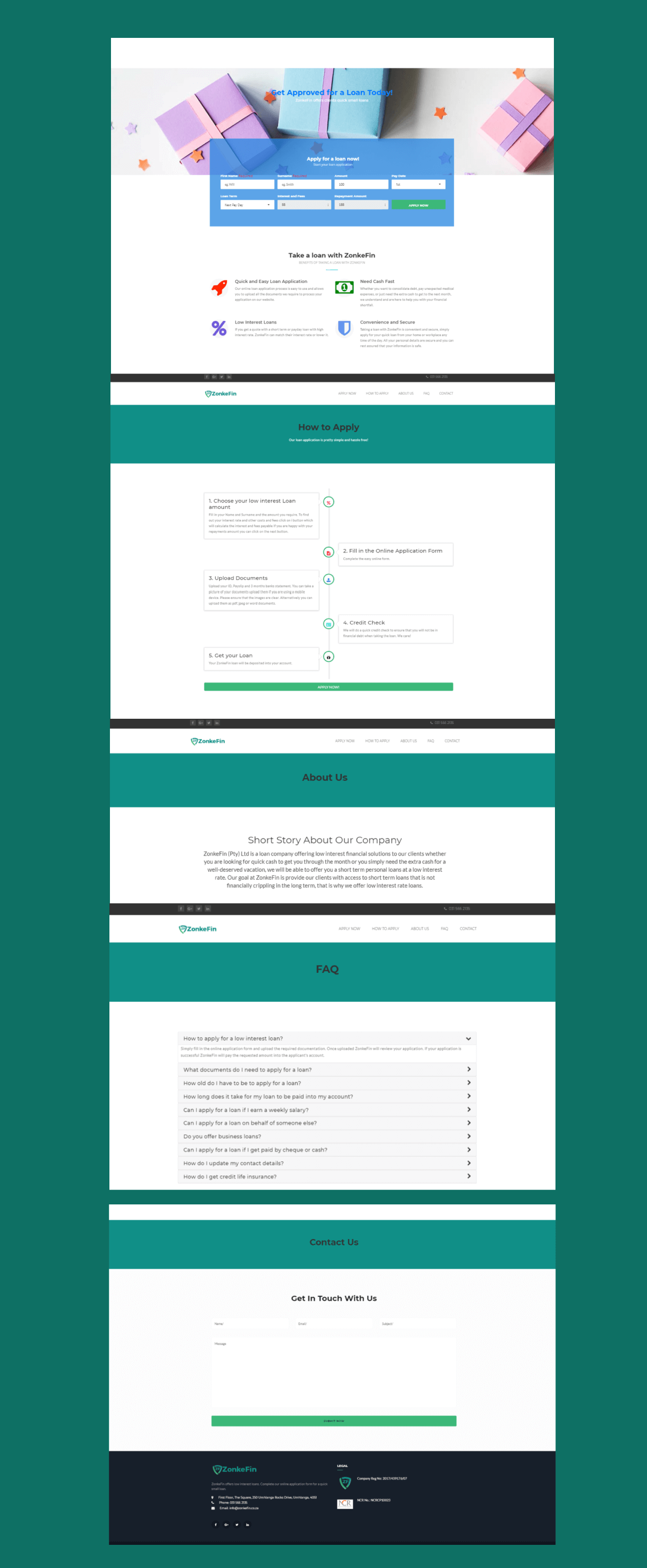 Our portfolio page showcases the work of ZonkeTech